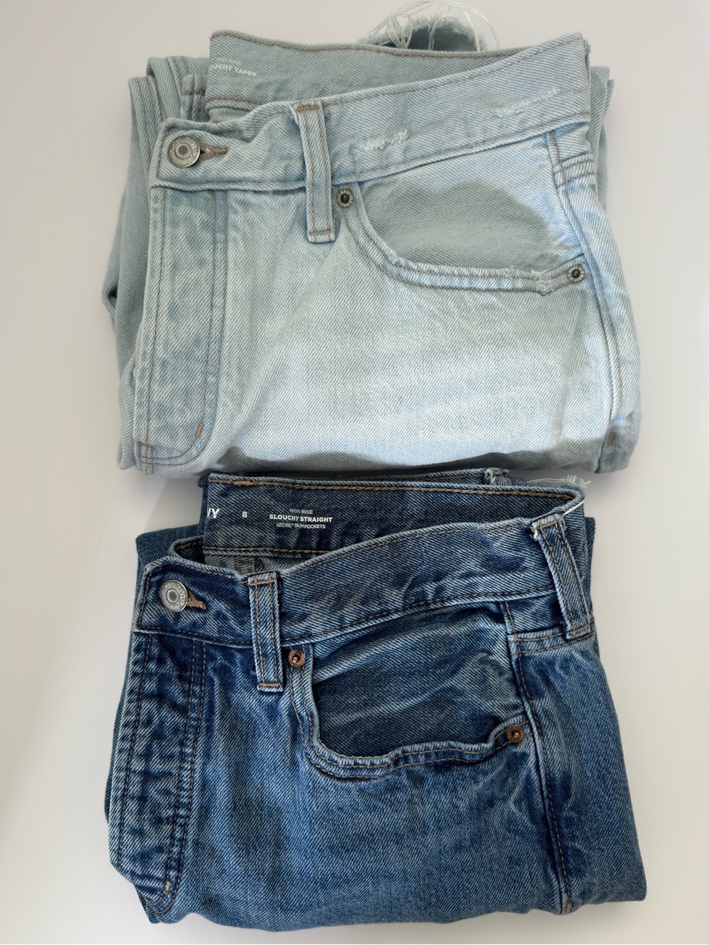 Old Navy Slouchy Straight & Taper Jeans Bundle Size 8 Denim Lot